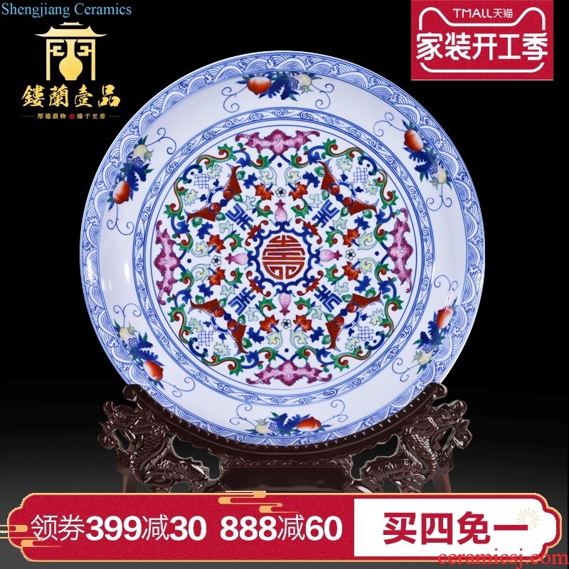 Descendants of archaize of jingdezhen chinaware paint blue glaze carving ten thousand generations gourd bottle home furnishing articles in the living room