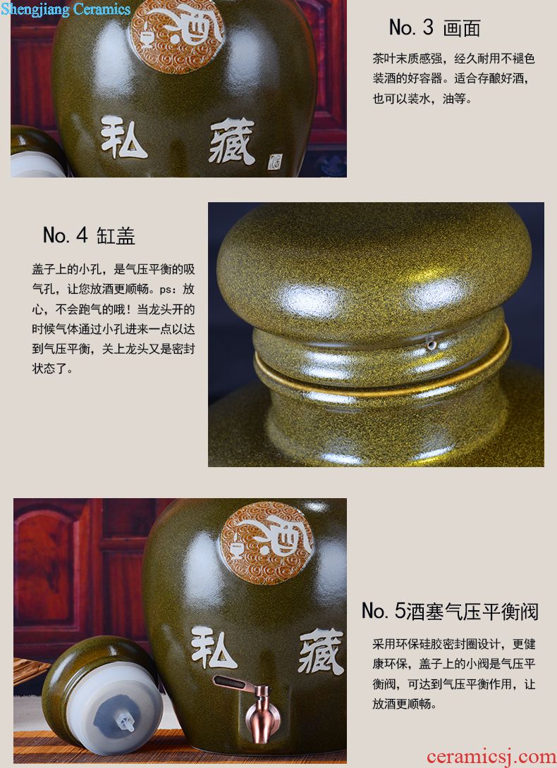 Jingdezhen ceramic jars 10 jins 20 jins 30 jins bubble jars bottle jars with leading wine jar it hip flask