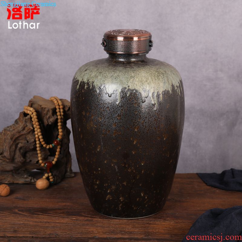 Jingdezhen ceramic jars 50 kg bottle wine wine jar GuanPing it hip seal belt filter tap