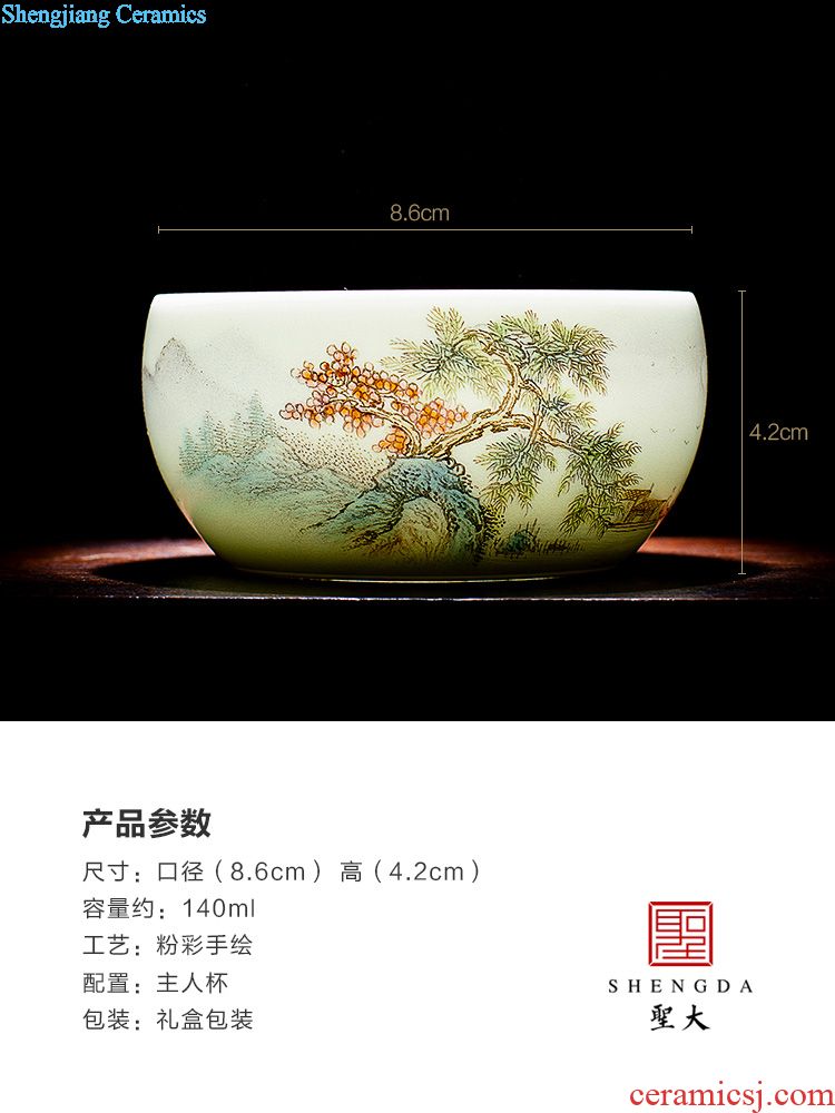 Santa teacups hand-painted porcelain ceramic kungfu ruyi phoenix peony grains master sample tea cup jingdezhen tea service