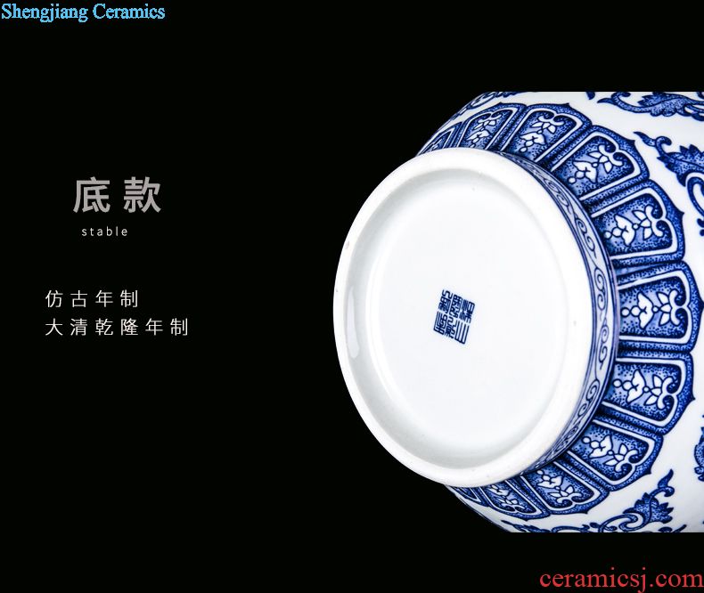 Jingdezhen ceramic large crack open a piece of writing brush washer kung fu suit antique tea wash tank crafts