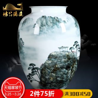 Jingdezhen ceramics hand-painted blooming flowers vases, flower arrangement, archaize process decoration of Chinese style household furnishing articles