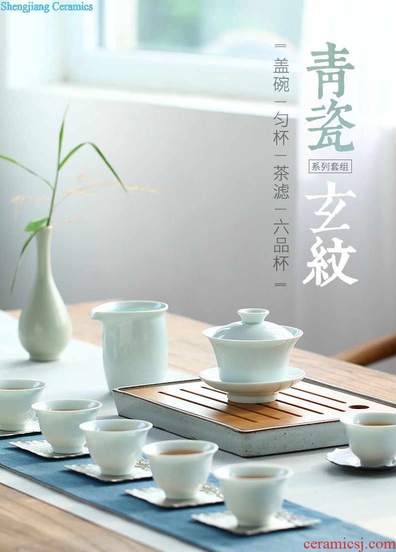 Drink to employ Japanese contracted cover kiln ceramic handmade pot cover set recommended cover tea accessories