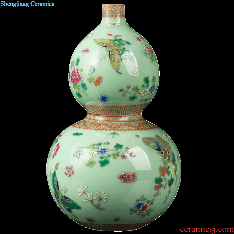 Jingdezhen ceramic hand-painted famille rose porcelain vase furnishing articles opened new Chinese style household decoration craft porcelain gifts