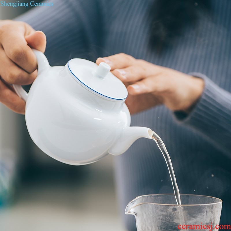 Made in jingdezhen blue and white porcelain hand-painted teapot household little teapot kung fu tea teapot single pot by hand