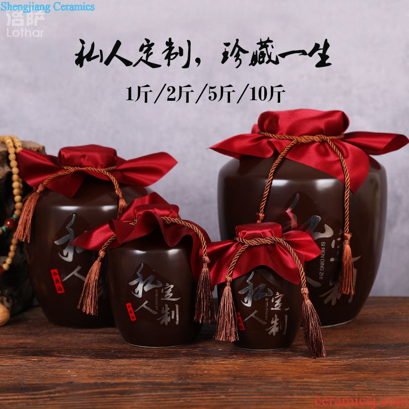 Jingdezhen ceramic jars sealing small bottle 1 catty 3 jins 5 jins of bubble wine pot liquor bottle it to lock