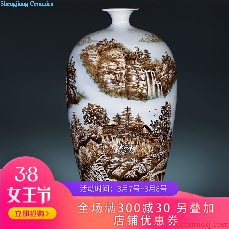 Jingdezhen ceramic hand-painted porcelain new Chinese style living room hotel home furnishing articles furnishing articles flower arrangement