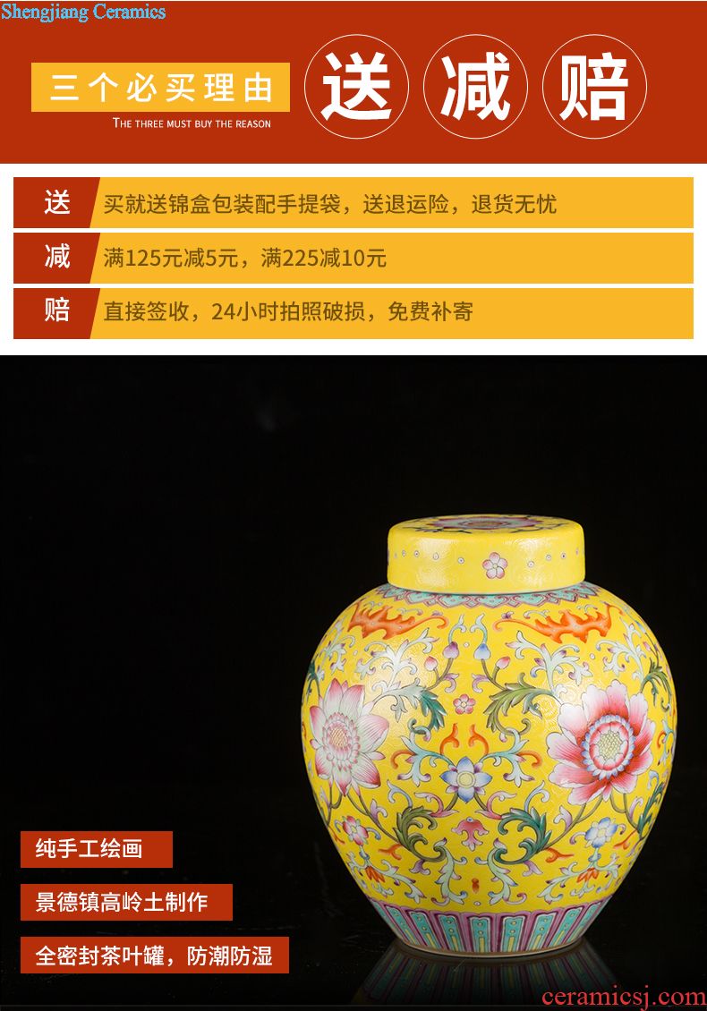 Jingdezhen ceramic manual tong qu caddy of new Chinese style household pu-erh tea seal save receives a large