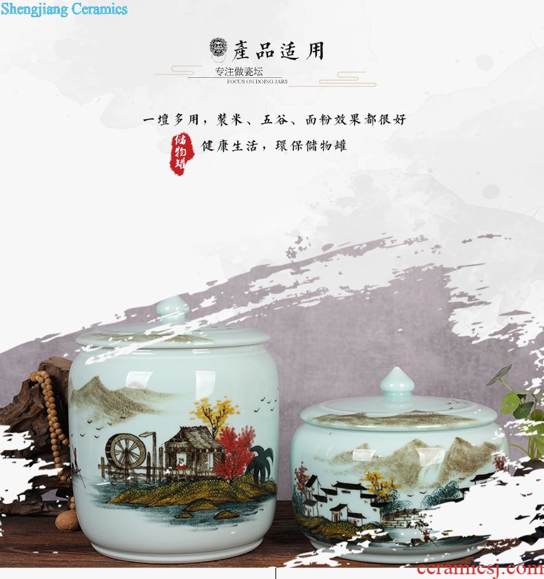 Jingdezhen ceramic aquarium Aquarium goldfish tropical fish turtle cylinder Ceramic tank birdbath A tank that occupy the home