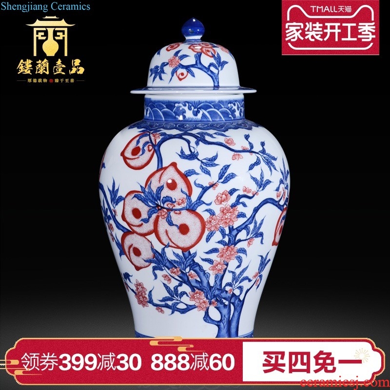 Jingdezhen blue and white youligong longfeng timid ceramics imitation qing qianlong vase sitting room home furnishing articles