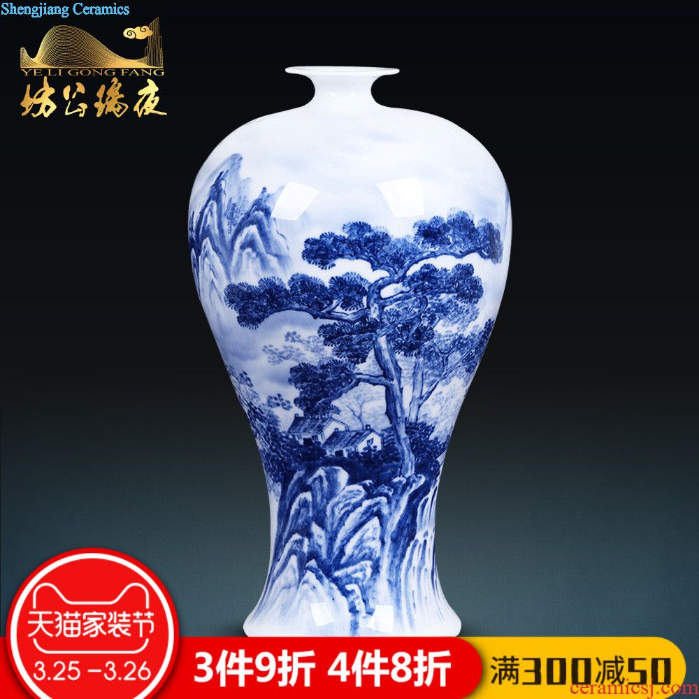 Jingdezhen ceramics vases, flower arranging furnishing articles hand-painted lotus painting cylinder quiver Chinese style household handicraft ornament