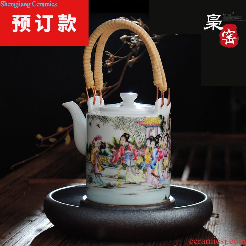 Jingdezhen hand-painted colored enamel colour xi shi pot on the glaze ceramic teapot little teapot kungfu single pot