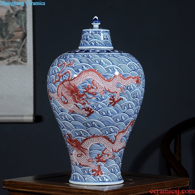 Exhibition of jingdezhen ceramics vase sitting room place luck vase household act the role ofing is tasted Chinese red ornaments