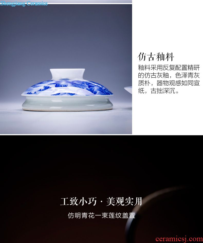St large ceramic incense burner full manual hand-painted micro ShuXin engraved look ears smoked incense burner jingdezhen tea accessories