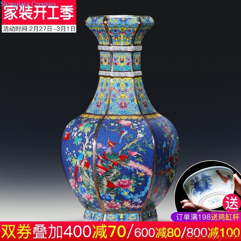 Jingdezhen ceramic vase furnishing articles antique porcelain flower Chinese style restoring ancient ways is contemporary and contracted sitting room ark adornment