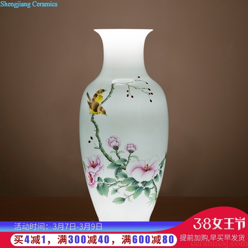 E089 jingdezhen ceramics China red festival of large vase in extremely good fortune sitting room place wedding decoration