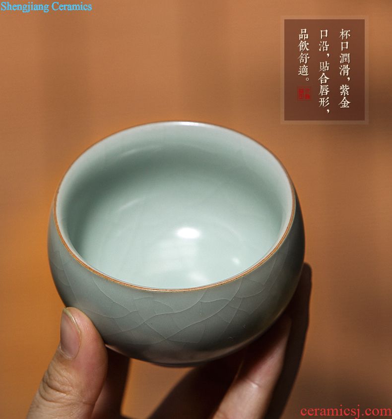 Three frequently masters cup kung fu tea cups ceramic sample tea cup Jingdezhen hand-painted white porcelain S42056 celadon tea sets