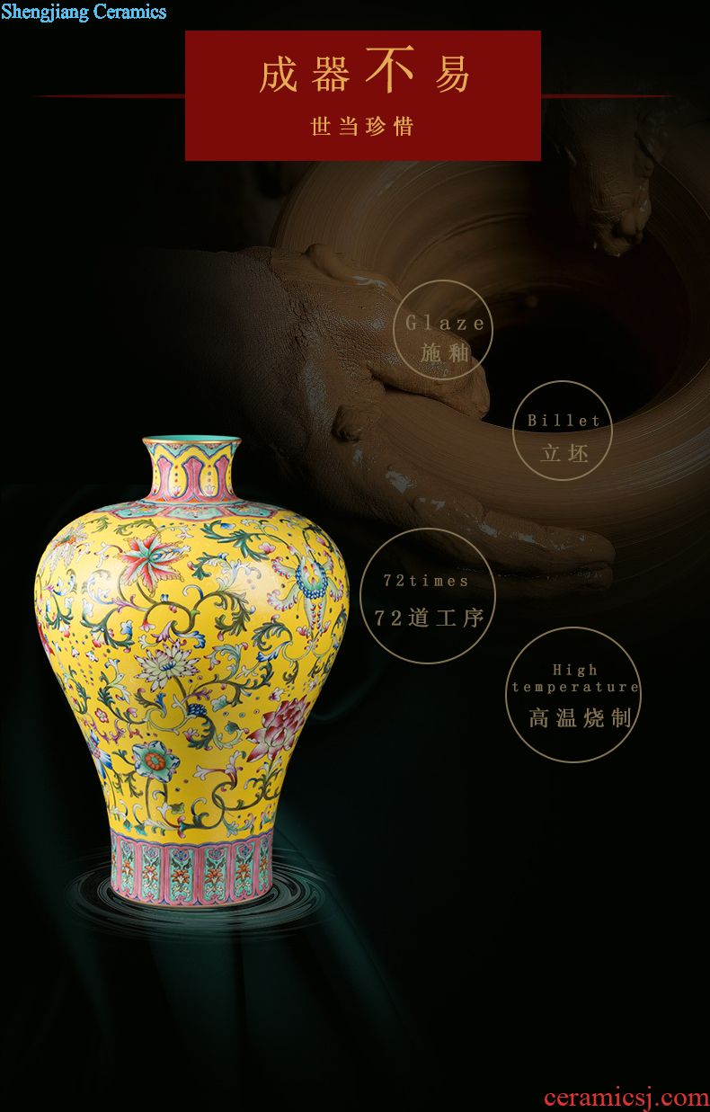 Jingdezhen ceramic ji mei red glaze bottled act the role ofing is tasted furnishing articles of new Chinese style household sitting room porch rich ancient frame porcelain