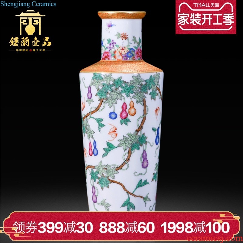 Archaize of jingdezhen ceramic ink paint double gut enamel fine figure household adornment is placed on the vase