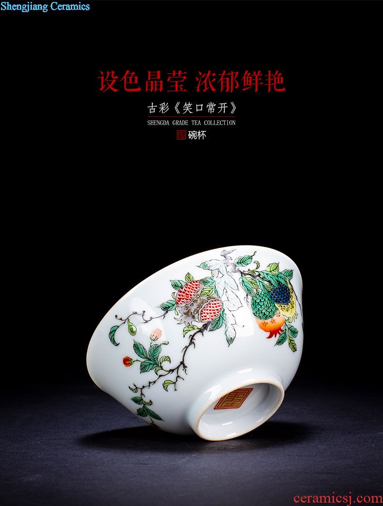 Santa teacups hand-painted ceramic kungfu blue lion less grain - cup sample tea cup pure manual of jingdezhen tea service master