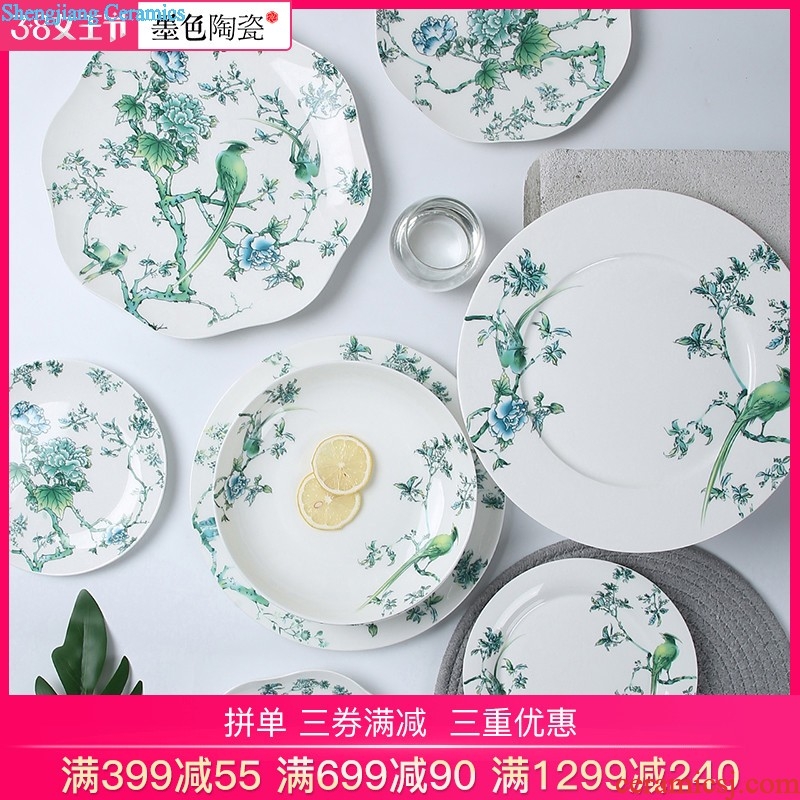 inky Jingdezhen ceramic bone China tableware dishes home 10 European gift set, sakura