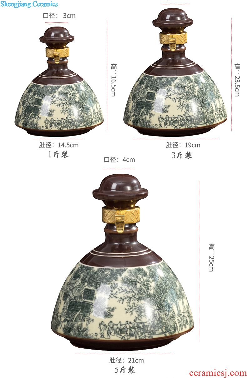 Jingdezhen ceramic wine jar household seal it bubble wine 10 jins 30 jins earthenware antique bottle bottle is empty