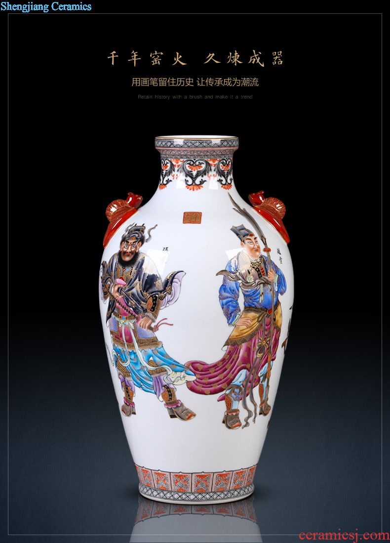 Jingdezhen ceramic vase imitation qing qianlong enamel color peacock flower implement Chinese style household adornment play furnishing articles