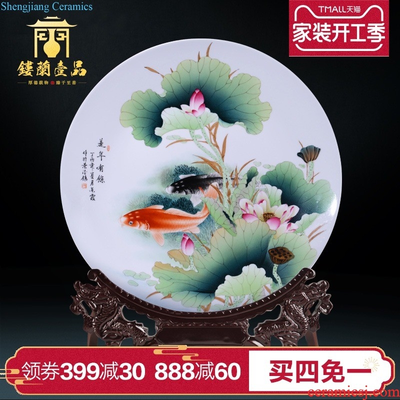 Jingdezhen ceramic imitation qing qianlong enamel colour yellow flowers open to treasure phase sitting room adornment is placed on the vase