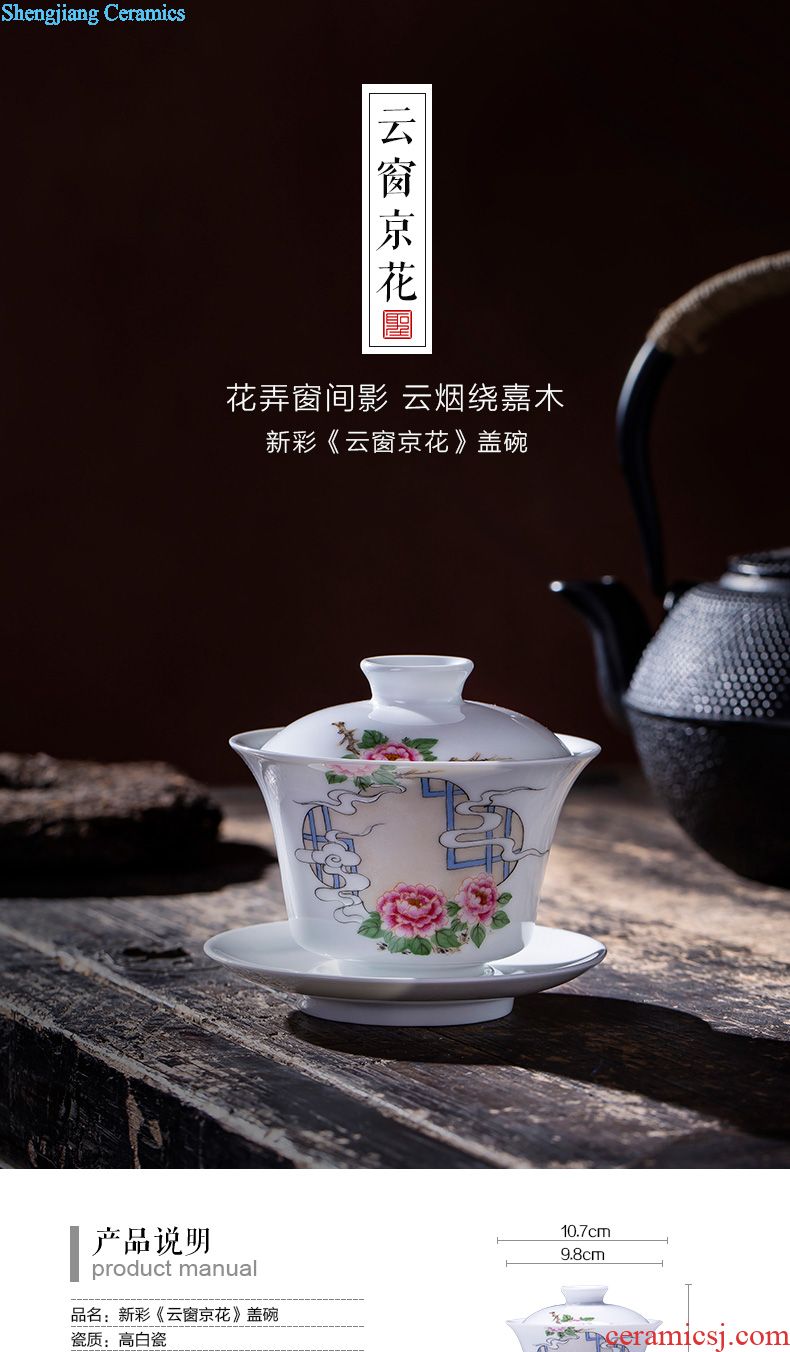 The big hand archaize ceramic sample tea cup jingdezhen blue and white fu lu masters cup all hand kung fu tea cups