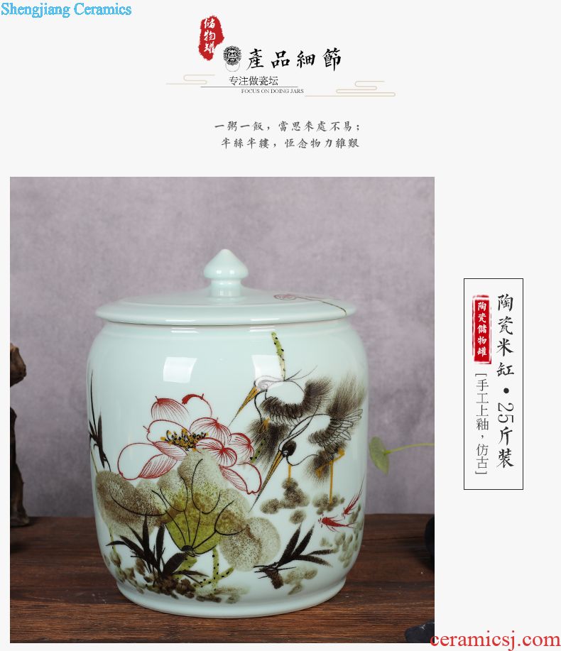 Jingdezhen ceramic aquarium Aquarium goldfish tropical fish turtle cylinder Ceramic tank birdbath A tank that occupy the home