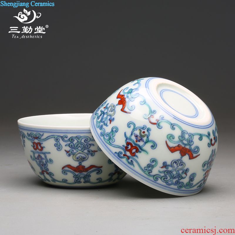 The three frequently imitated imperial tea caddy Jingdezhen ceramic medium sealed tank tea storage POTS S54002