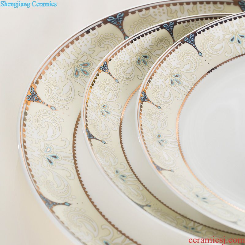 Jingdezhen blue and white porcelain glair bone porcelain tableware Chinese style of eating food dishes to eat bowl high-grade dishes suit household