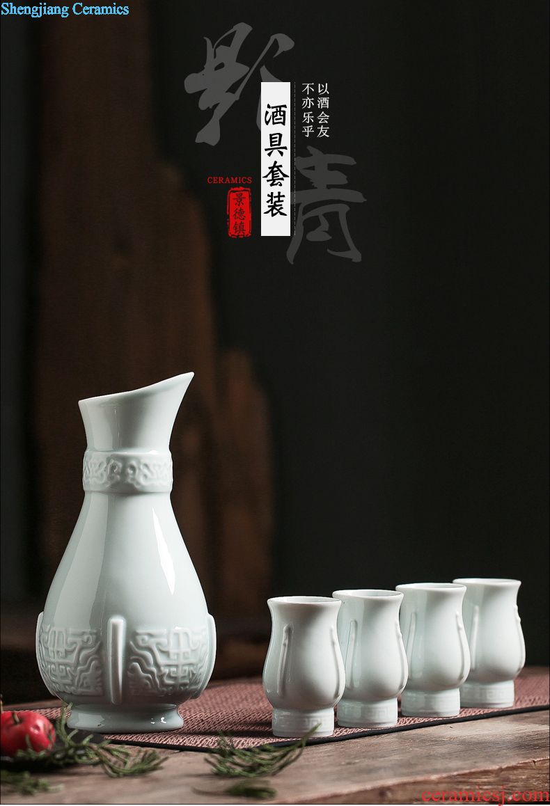 Hand-painted jingdezhen ceramic barrel ricer box 40 kg pack household moistureproof cylinder tank rice storage tank storage jar with cover