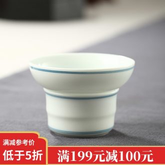 Drink to jingdezhen hand-painted blue and white porcelain tea sweet white filter) glass ceramic filter base kung fu tea set