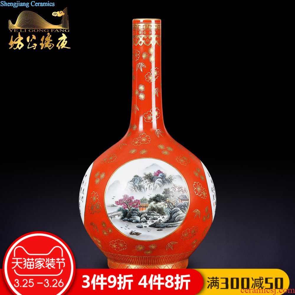 Furnishing articles imitation qing jingdezhen ceramics powder enamel colour vase 18 arhats home sitting room porch decoration
