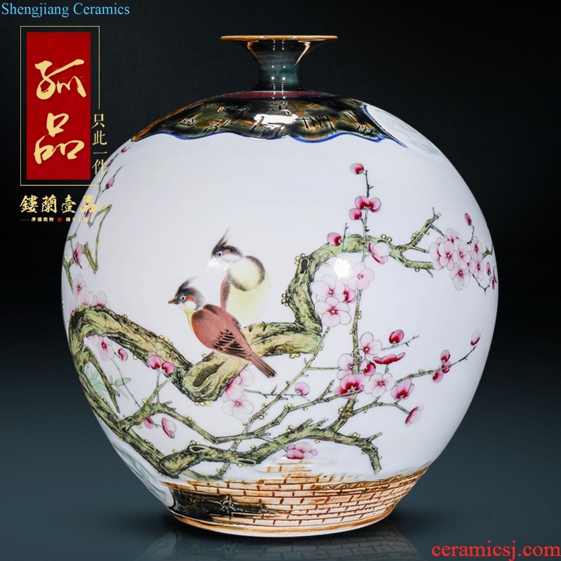 High-quality goods of jingdezhen ceramics hui-ming wu hand-painted heavy doors of new Chinese style household decoration vase furnishing articles