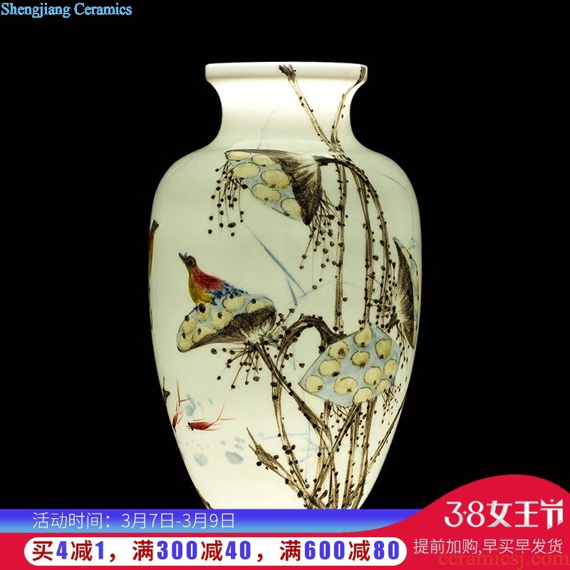 Jingdezhen ceramic vases, master of Chinese modern hand-painted thin foetus and exquisite home sitting room porch decoration furnishing articles