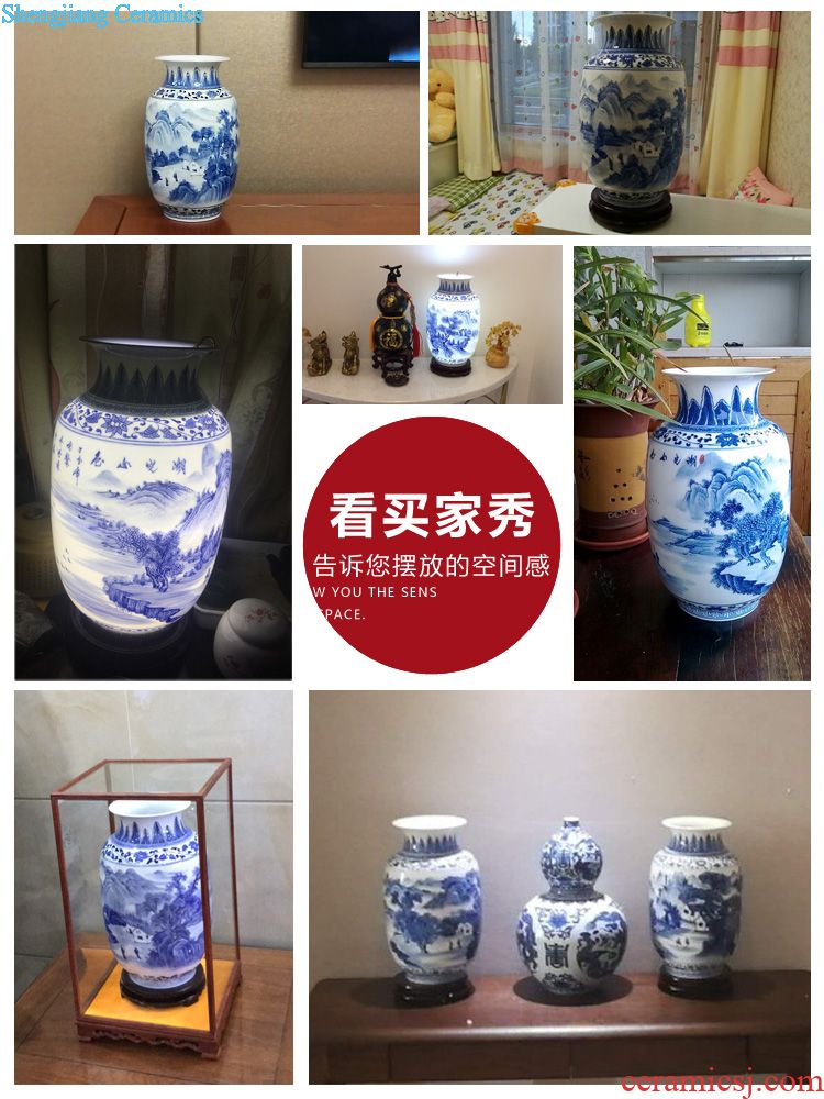 Jingdezhen ceramics archaize pastel green space around branches even pick flowers mei bottles of the sitting room of Chinese style household vase furnishing articles