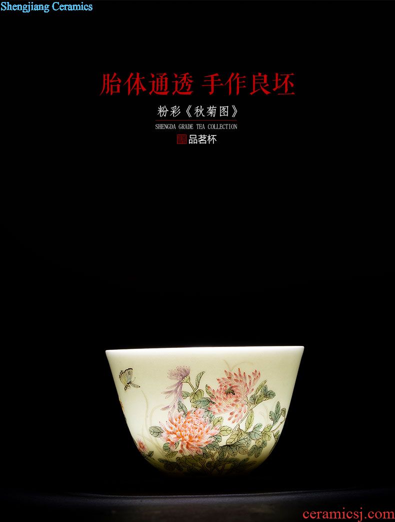 Holy big pure hand-painted ceramic masters cup alum red paint set of spring, summer, autumn and winter cup cup sample tea cup of jingdezhen tea service