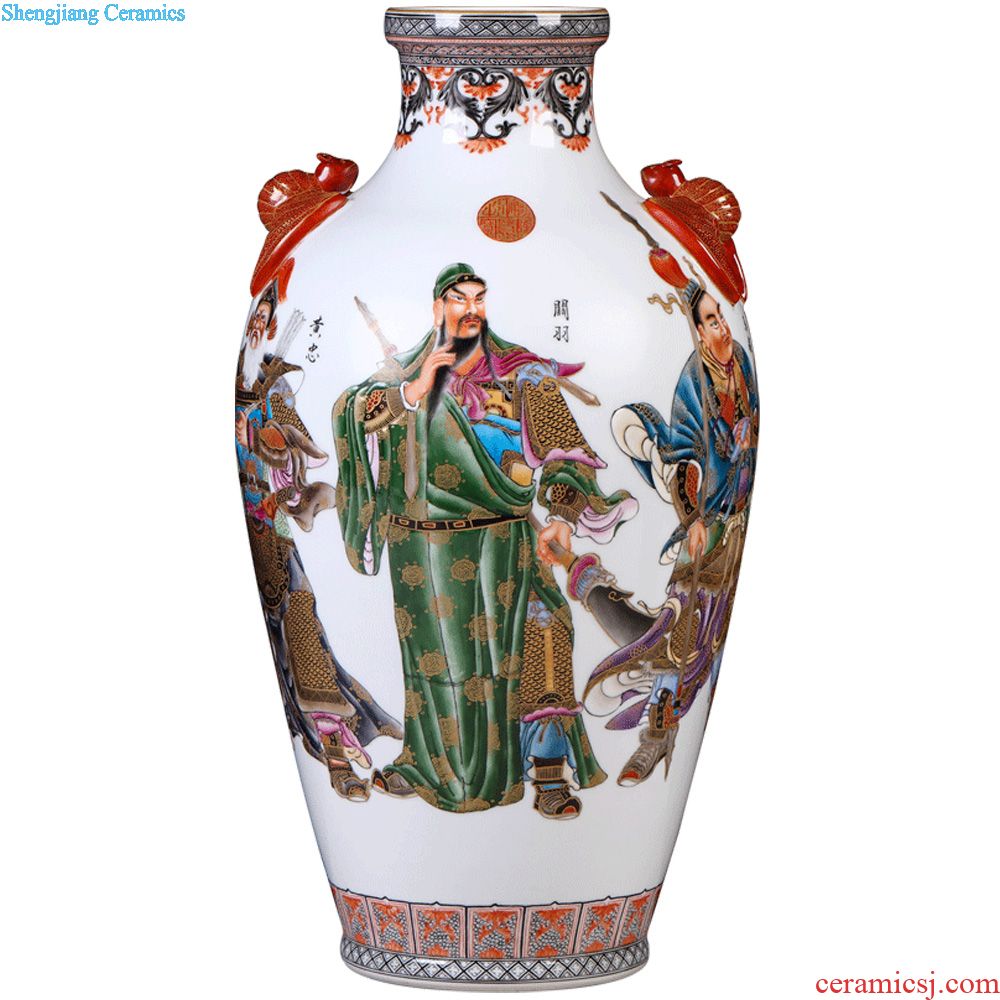 Jingdezhen ceramic vase imitation qing qianlong enamel color peacock flower implement Chinese style household adornment play furnishing articles