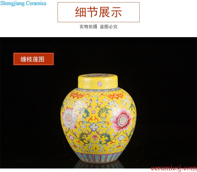 Jingdezhen ceramic manual tong qu caddy of new Chinese style household pu-erh tea seal save receives a large