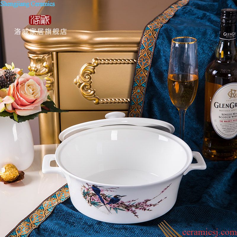 Jingdezhen tableware suit American dishes suit Creative household ceramic bowl european-style bone porcelain bowl chopsticks plate