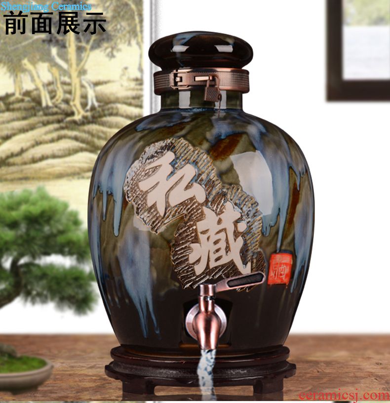 Ceramic bottle home antique Chinese liquor bottle 1 catty 5 jins of 10 small jars empty wine sealed jar