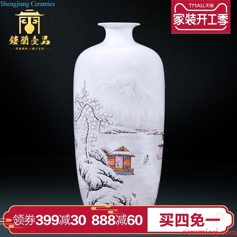 Jingdezhen ceramics flower arranging large vases, new Chinese style porch sitting room the bedroom TV ark wedding decorations furnishing articles