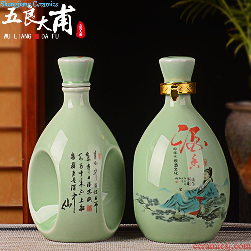 Jingdezhen ceramic barrel with cover household ricer box insect-resistant moistureproof 15 kg rice box surface storage barrel ceramic seal pot