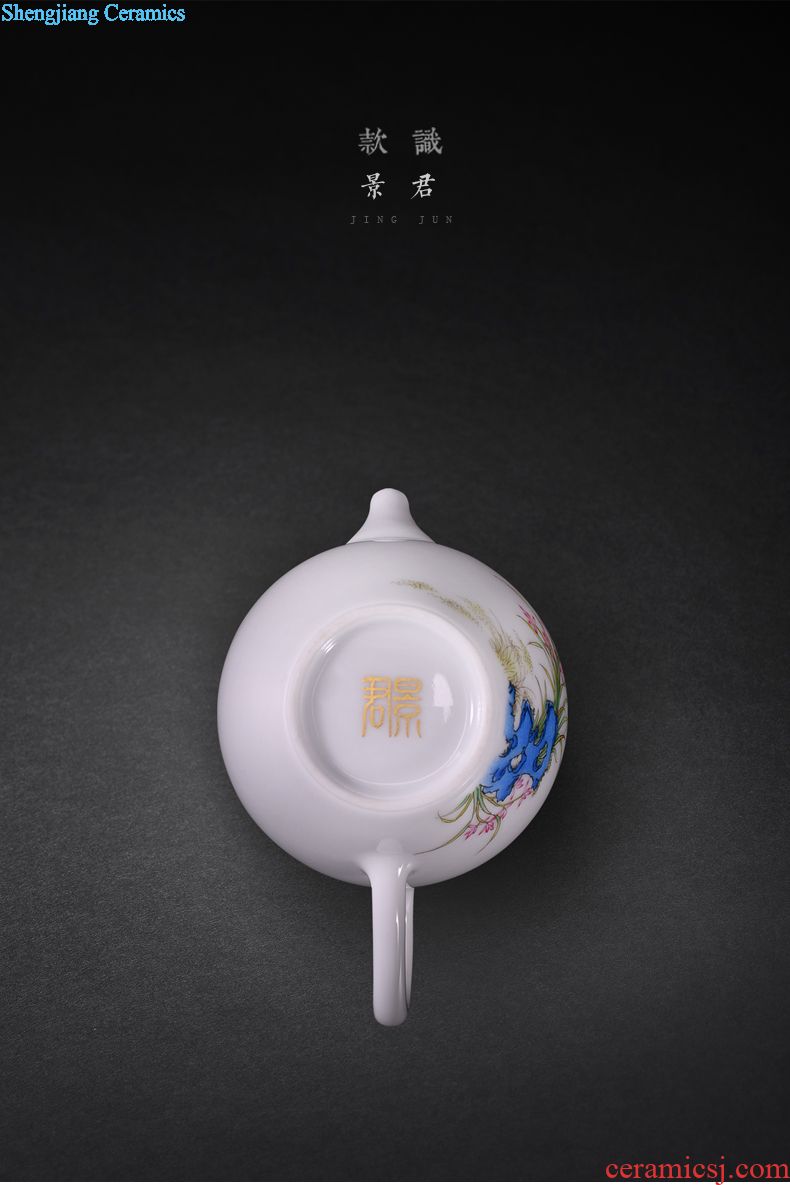 Jingdezhen hand-painted colored enamel sample tea cup small JingJun fragrance-smelling cup masters cup single glass ceramic cups