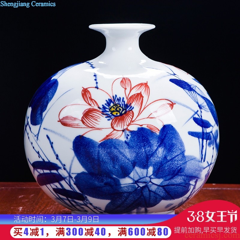 Jingdezhen ceramics hand-painted color ink every year more than the French vase hotel family sitting room adornment is placed