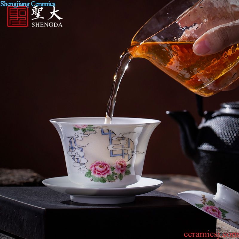 The big hand archaize ceramic sample tea cup jingdezhen blue and white fu lu masters cup all hand kung fu tea cups