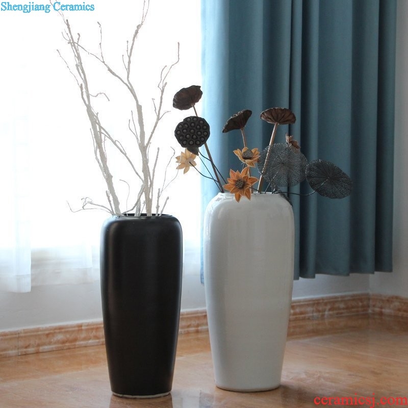 Simple jingdezhen large vases, ceramic furnishing articles continental high sitting room be born American hydroponic plant money plant flower pot