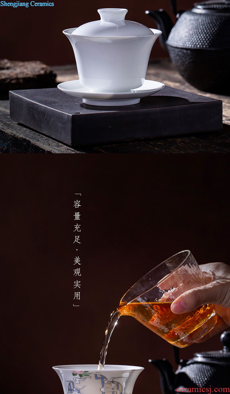 The big hand archaize ceramic sample tea cup jingdezhen blue and white fu lu masters cup all hand kung fu tea cups